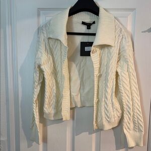 Marc New York Cream Cable Knit Cardigan